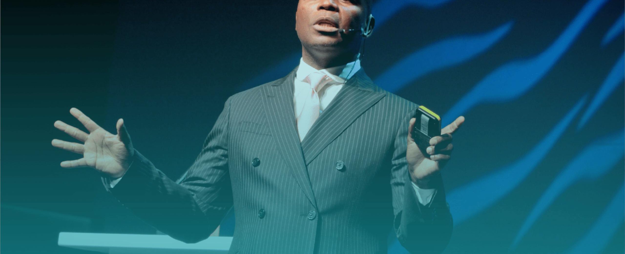 Thebe Ikalafeng addressing a conference audience